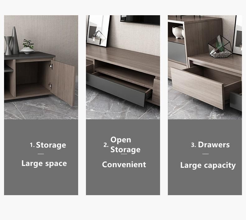 Creative Black Mixed Black Color Living Room Home Furniture Storage TV Stand with Drawers