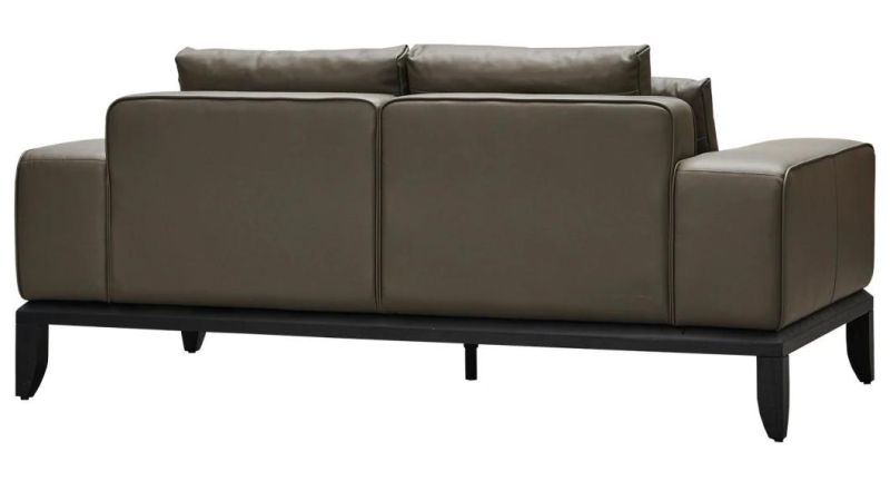 Lm19 3 Seater Sofa with Armrest, Italian Minimalist Style Genuine Leather Sofas in Home Living Room and Hotel