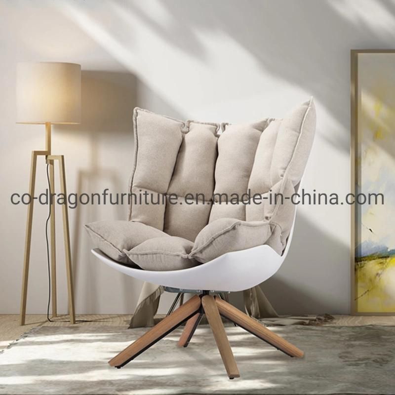 Fashion Home Furniture Glass Plastic Leisure Chair with Wooden Legs