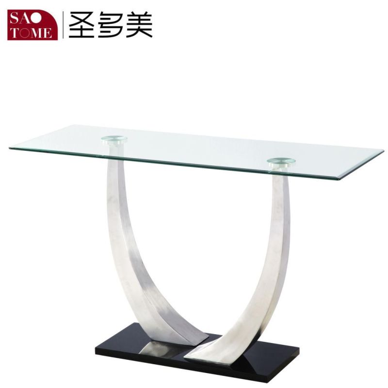 Living Room Furniture Transparent Glass MDF Base Coffee Table