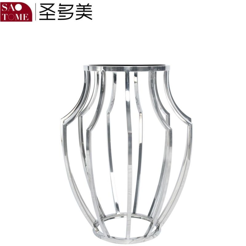 Modern Living Room Stainless Steel Glass Nest Table