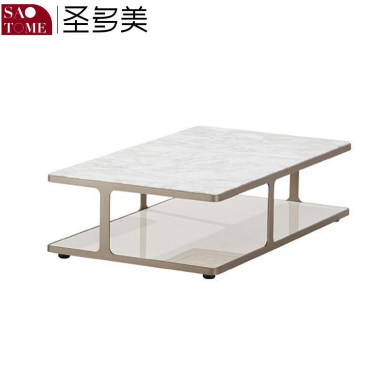 Modern New Design Living Room Furniture Rock Board Square Tea Table