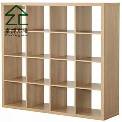 Oak Color Hidden Door 6 Tier Brown Moveable High Bookcase