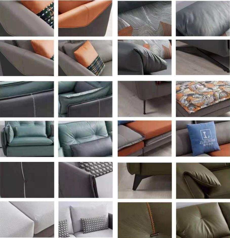 Manufactory European Classic Velvet Fabric Corner Sofa Set for Living Room