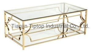 Luxury Console Table Living Room Furniture with Stainless Steel Leg Coffee Table