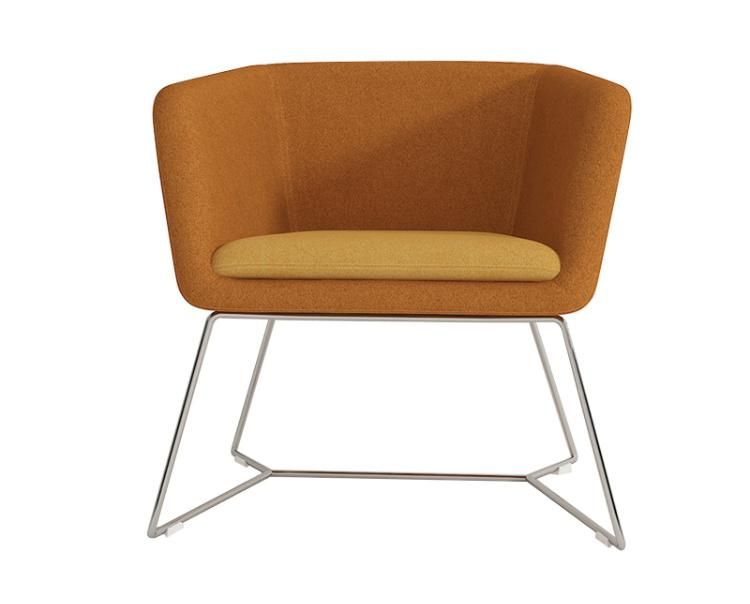 Minimal Design Armchair with Metal Legs for Reception