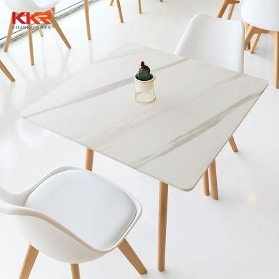 Luxury Square Blue Artificial Stone Restaurant Tea Table