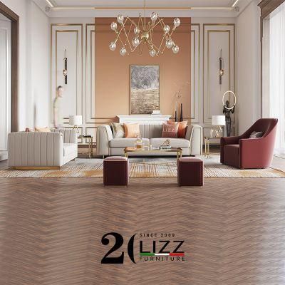 Dubai Living Room Home Furniture Sectional Modern Fabric / Genuine Leather Luxury Leisure Sofa
