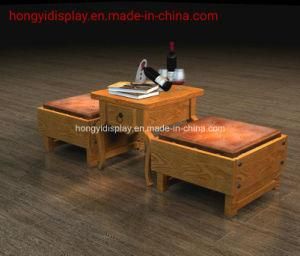 Wooden Stool with Display Table