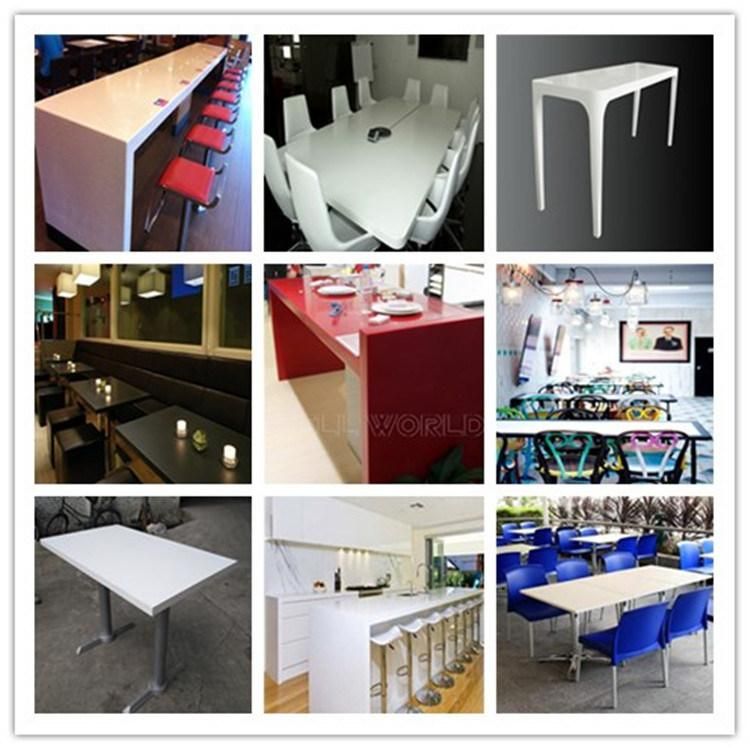 Long Restaurant Corian Artificial Stone Solid Surface Table Hotel Furniture