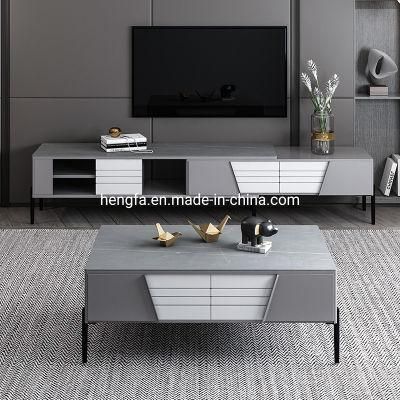 Modern Design Adjustable Home Hotel Use Steel Frame Extend Marble TV Stand