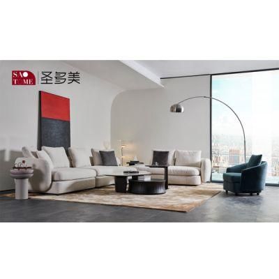 Modern Leisure Leather Sofa for Living Room with Solid Wood Frame