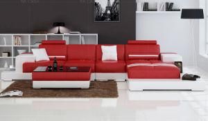 New L Shape Modern Sectional Furniture Living Room Full Leather Sofa Set
