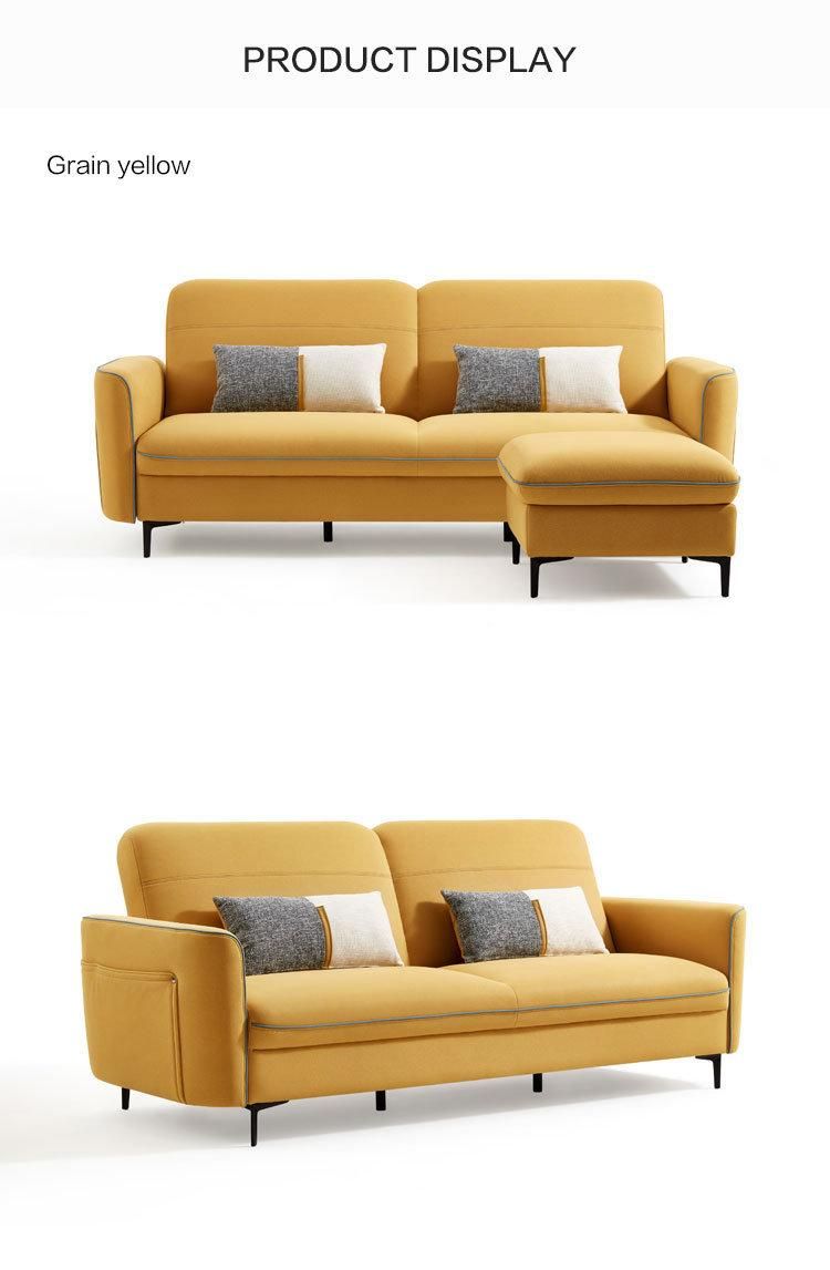 Hot Sale Sponge with Armrest Fabric Couch L Shape Sofas Bed Sofa S136