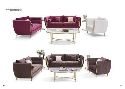 High Chlass Sofa with Stainless Steel Zhida Luxury Sofa Set