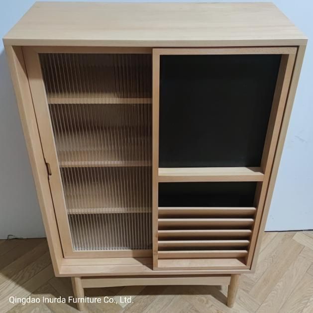 Beech Solid Wood Natural Wood Color Storage Cabinet