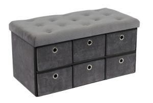 Knobby Modern Folding Ottoman Storage Sofa Bench with Drawer