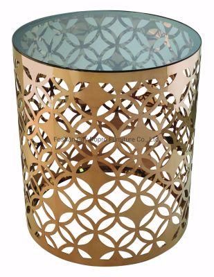 New Chinese Style Laser Cut Stainless Steel Cheap Wholesale End Table