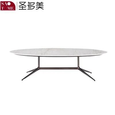 European Style Simple Hotel Family Living Room Rock Plate Elliptic Table