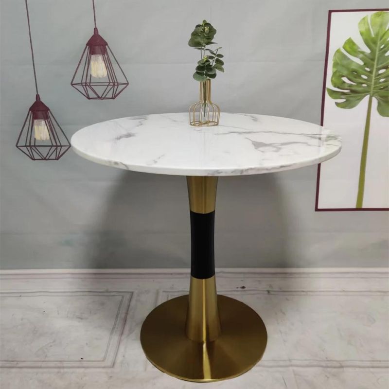Latest Design Marble End Table Gold Metal Coffee Table for Hotel
