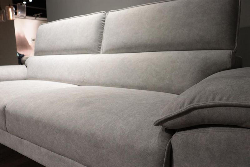 Contemporary Comfortable White Fabric Sectional Modular Sofa with Metal Leg