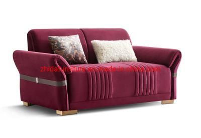Home Furniture Red Velvet Hotel Reception Area Lobby Sofa Set