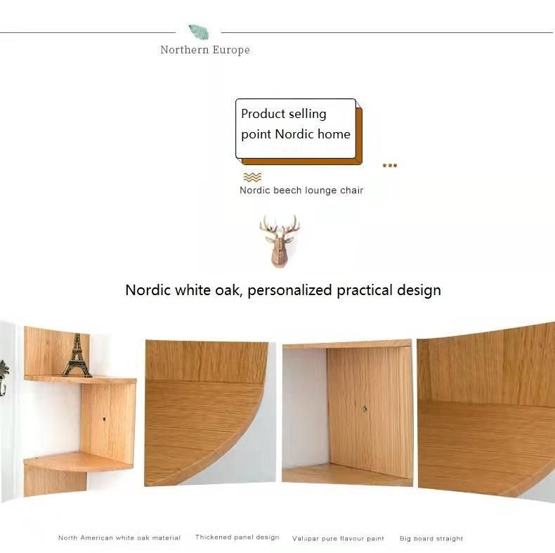 Nordic Simple Household Living Room Bedroom S Furniture Solid Wood Corner Shelf