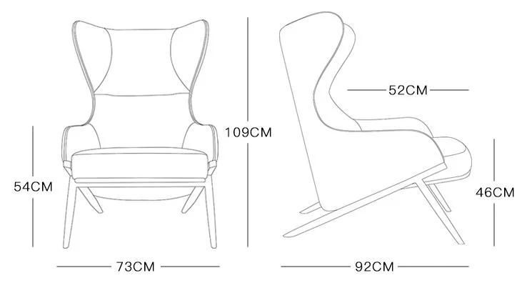 Zode Modern Home/Living Room/Office Furniture Leather Wing Lounge Leisure Chair