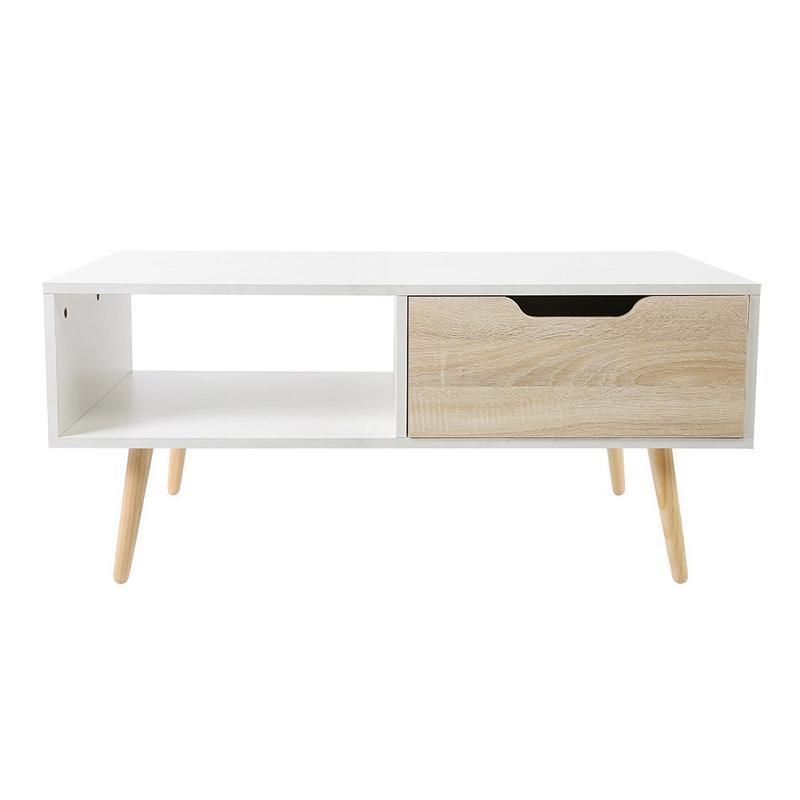 Nordic Living Room Furniture Simple Storage Solid Wood Coffee Table