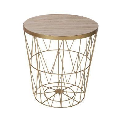 Metal Wire Coffee Table with Storage Baskets Underneath