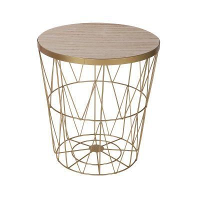 Metal Wire Coffee Table with Storage Baskets Underneath
