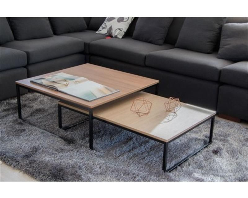 Two Rectangular Wooden Coffee Tables of The Same Color