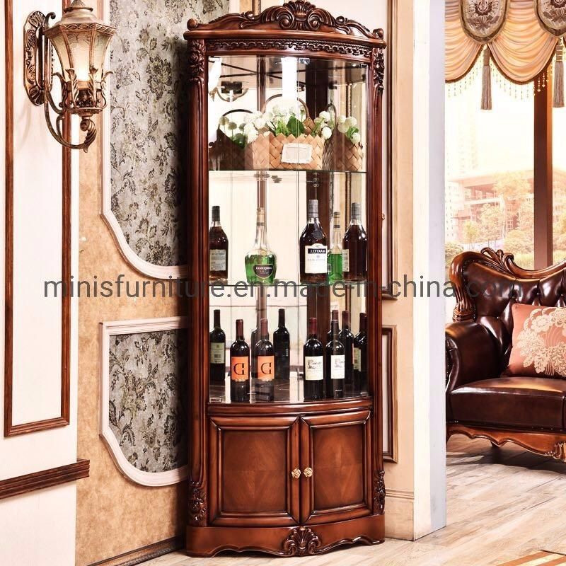 (MN-CCB801) Living Room Side Showcase Wood Glass Wine Cabinet