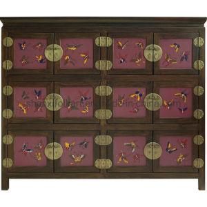Butterfly Hand Painted Cabinet Sideboard with 12 Doors