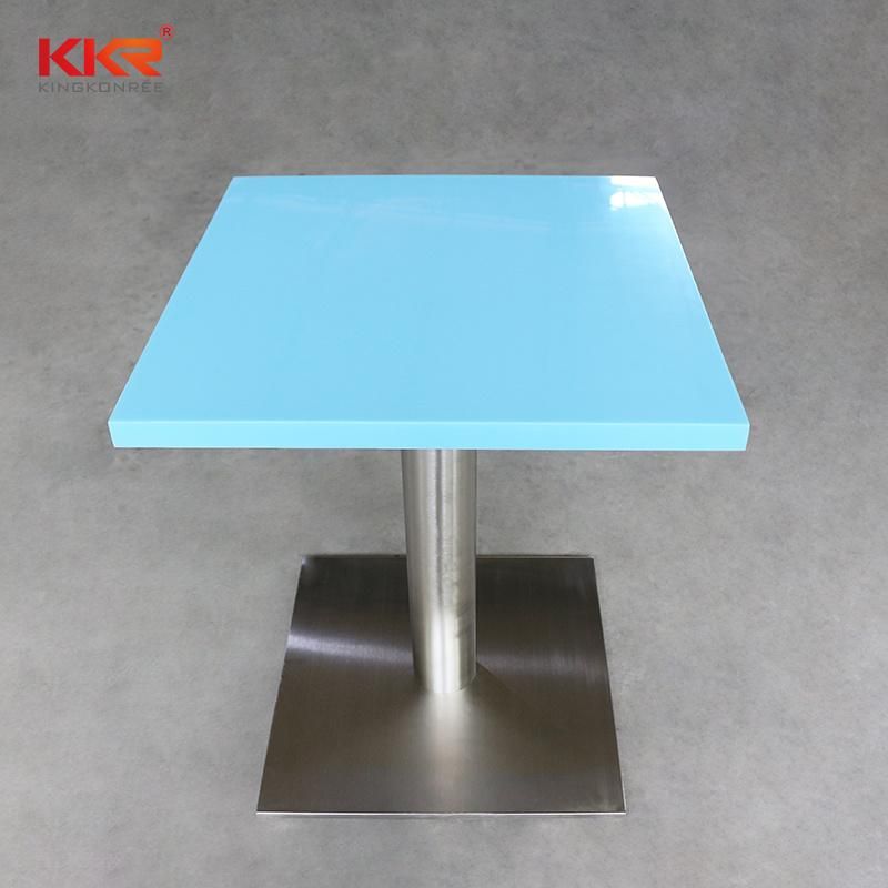 Luxury Square Blue Artificial Stone Restaurant Tea Table