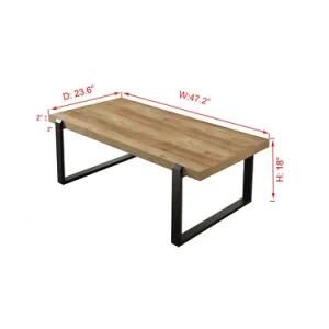 47 Inch Industrial Wood and Metal Coffee Table