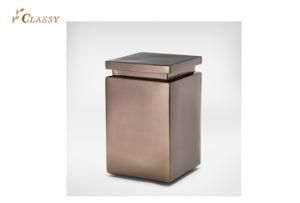 Square Sebastian Metal Side Table in Golden Stainless Steel