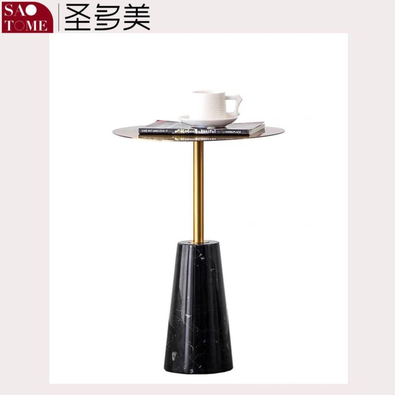 Modern Popular Living Room Furniture Natural Stone Base T-Shaped Round Tea Table