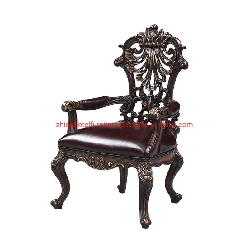 Antique Carved Living Room Home Chair for Hotel Lobby Area