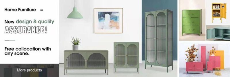 Metal Chest Cupboard Metal Steel Side Storage Cabinet for Living Room Bedroom