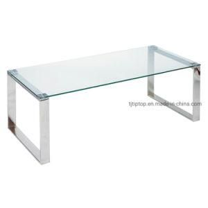 Wholesales Stainless Steel Cube Coffee Table Glass Top
