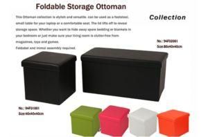 PU Foldable Storage Ottoman