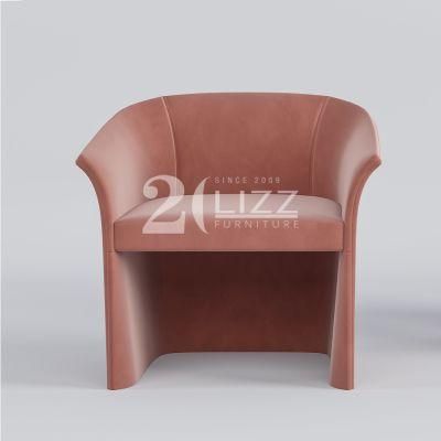 High End Quality Modern Leisure Decorative Furniture European Style Simple Living Room Pink Fabric Chair Office