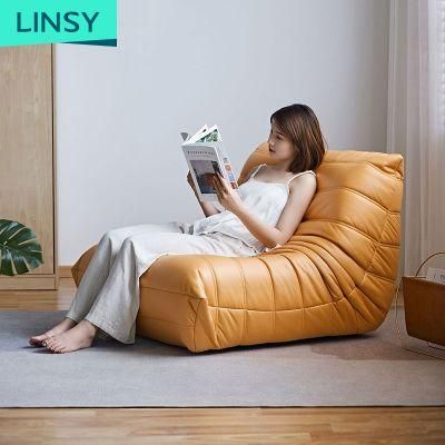Linsy Living Room Orange Cushion Lazy Sofa Back Floor Chair Togo Grey Lounger Chair Ls305xy2