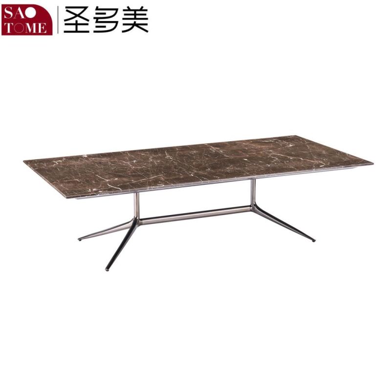 European Style Hotel Family Living Room Rock Board Long Tea Table