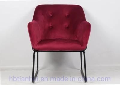 Modern Hot Sale Leisure Chair Design Wooden Frame Relaxing Sofa Chair Velvet Accent Chairs for Living Room Chairs