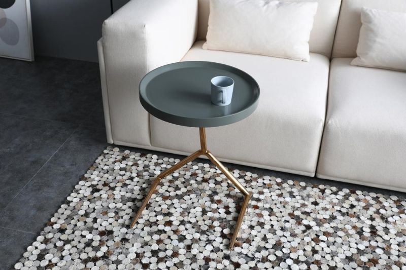 Creative Mobile Coffee Table Fashion Home Side Table Metal Legs