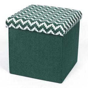 Knobby Multifunction Fold Cotton and Linen Sofa Stool Cloth Art Seated Ottoman Storage Stool Box
