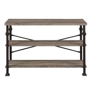 Living Room Table Sofa Table with X-Shaped Frame Industrial Entryway Table with Storage Home Office Desk Brown (3-Tiers Console Table)