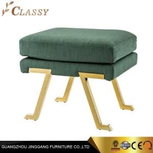 Modern Quality Green Fabric Velvet Ottoman Stool for Chaise Chair
